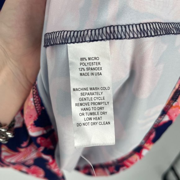 Kaeli Smith Navy Blue Red Pink Crab Lobster Short Sleeve Dress Women's Large L - Picture 6 of 10